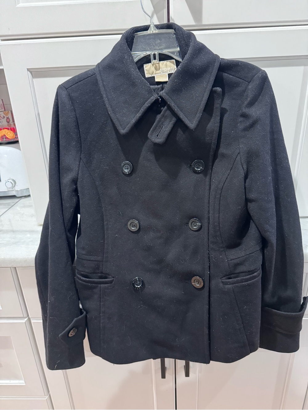 MICHAEL Michael Kors Black Double-Breasted Peacoat